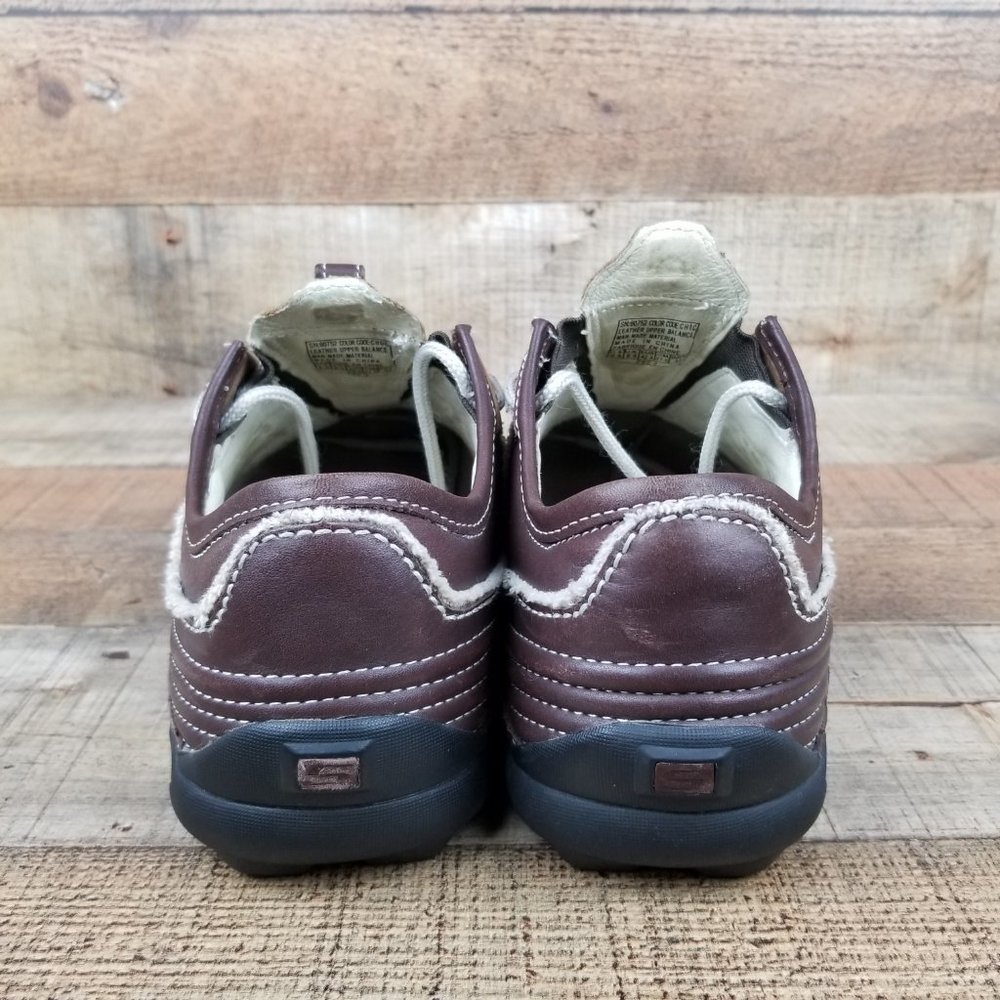 Skechers Brown Sneakers Leather Men Classic Shoes - Picture 4 of 8